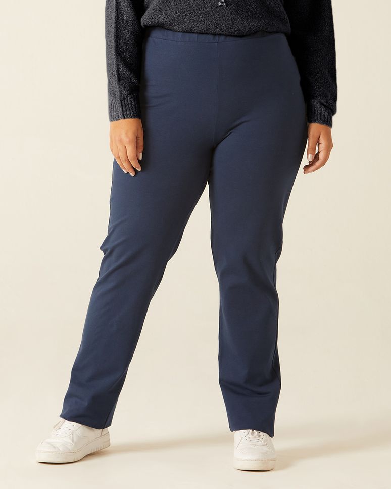Calça Legging Básica Feminina Plus Size Em Cotton