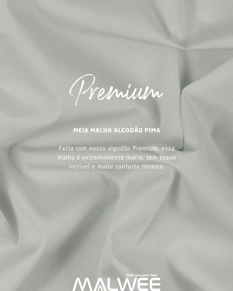 Blusa Básica Feminina Plus Size Decote Redondo Em Meia Pima