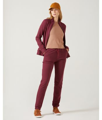 Calça Básica Feminina Jogger Bolso Faca Em Moletom Stretch Flanelado