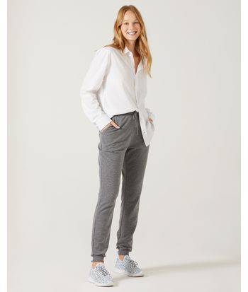 Calça Básica Feminina Jogger Em Moletom Stretch