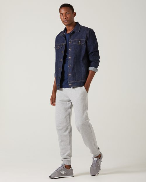 Calça Básica Masculina Em Moletom Flanelado