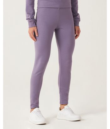 Calça Legging Básica Feminina Em Moletom Stretch Flanelado