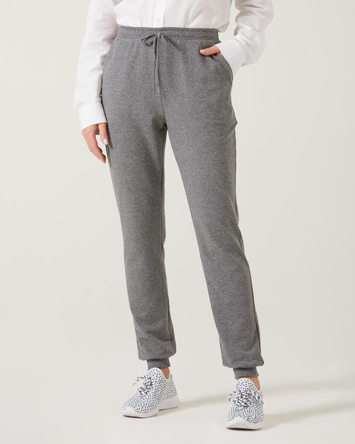 Calça Básica Feminina Jogger Em Moletom Stretch