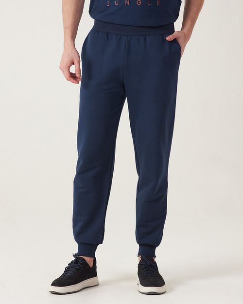 Calça Básica Masculina Em Moletom Flanelado