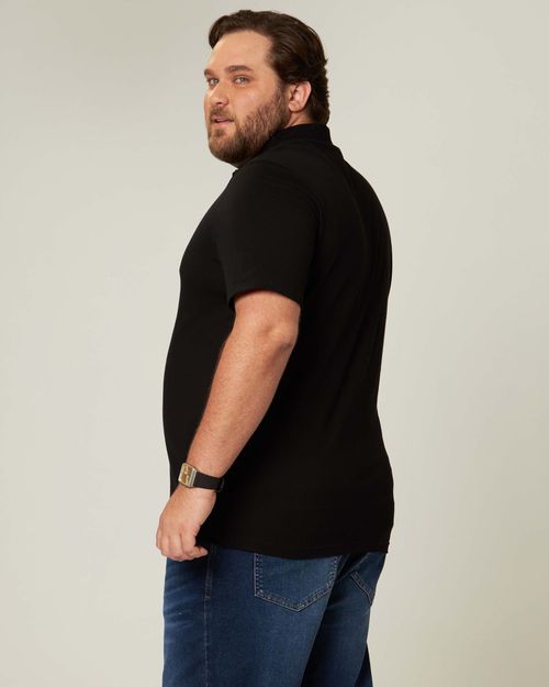 Camisa Polo Básica Masculina Plus Size Gola Esporte Em Piquet