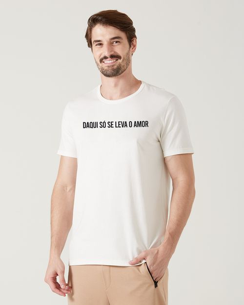 Camiseta Masculina Daqui Só Se Leva O Amor Malha Orgânica