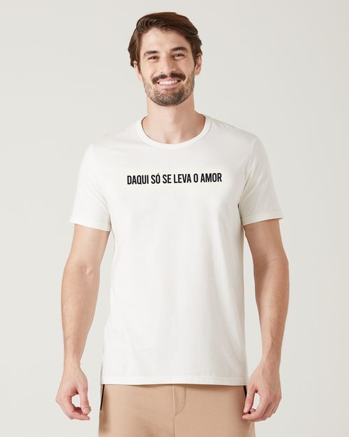 Camiseta Masculina Daqui Só Se Leva O Amor Malha Orgânica