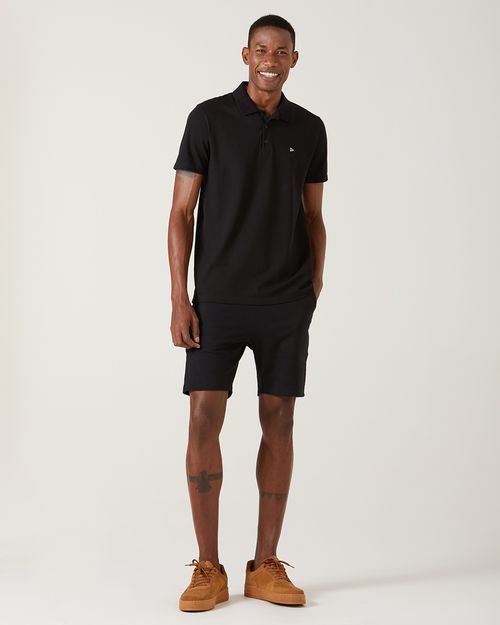 Bermuda Básica Masculina Slim Fit Bolso Faca Em Moletom Stretch