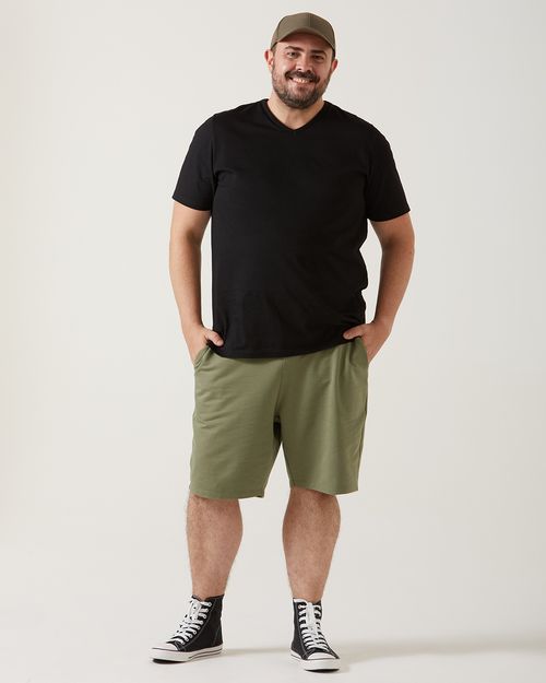 Bermuda Básica Masculina Plus Size Em Moletom Sem Flanela