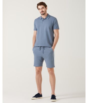 Bermuda Básica Masculina Slim Fit Bolso Faca Em Moletom Stretch