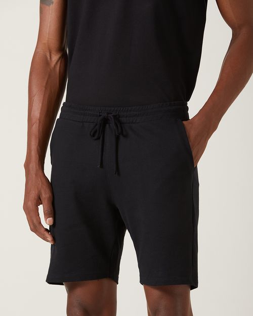 Bermuda Básica Masculina Slim Fit Bolso Faca Em Moletom Stretch