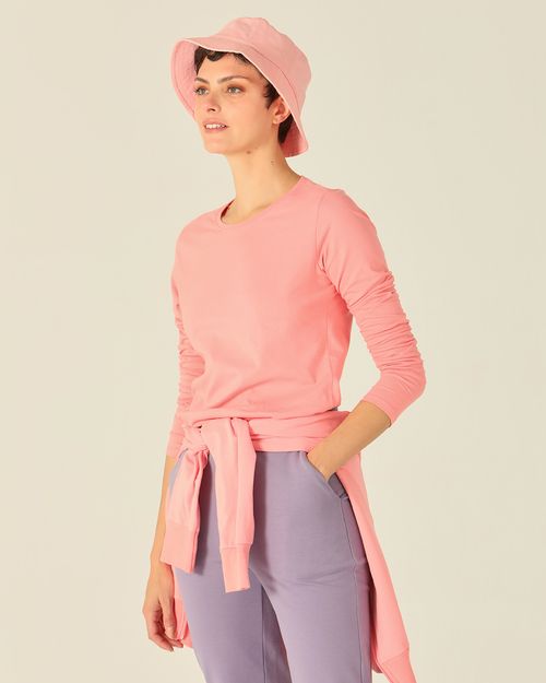 Blusa Básica Feminina Decote Redondo Em Meia Malha