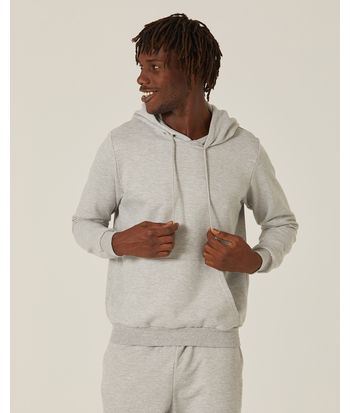 Blusão Básico Masculino Com Capuz Em Moletom Flanelado