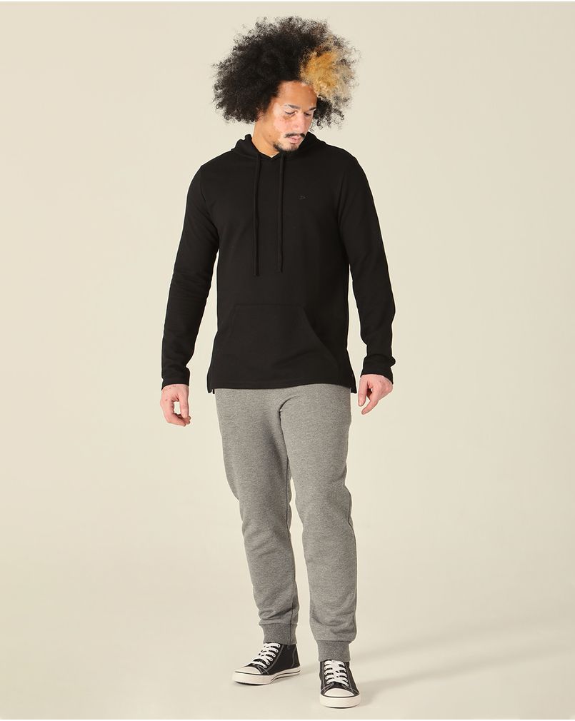 Calça Básica Masculina Em Moletom Flanelado Cinza Escuro Malwee