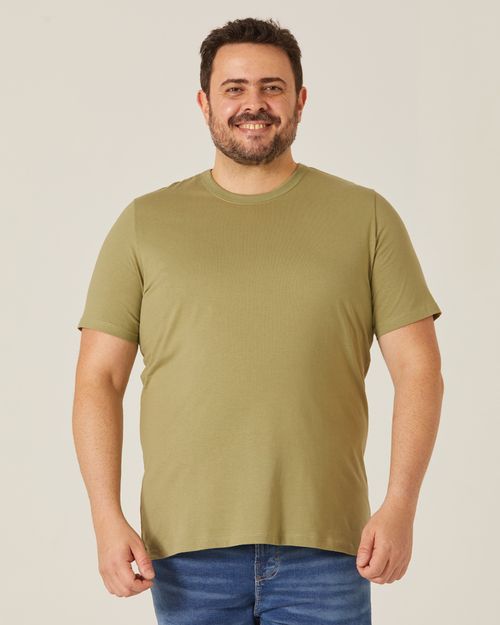 Camiseta Básica Masculina Plus Size Decote Redondo Em Algodão