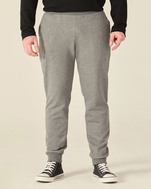 Calça Básica Masculina Em Moletom Flanelado