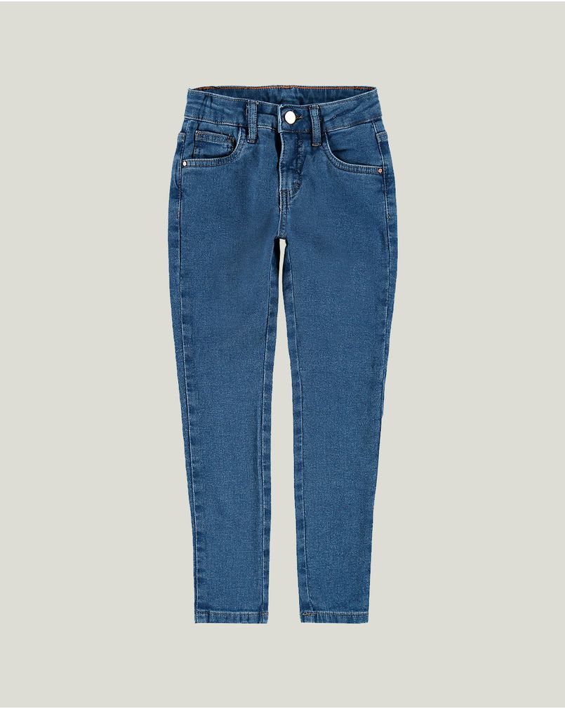 Calça infantil menina jeans moletom azul Malwee Kids Malwee