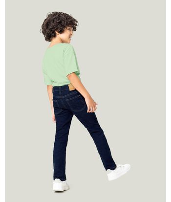 Calça Infantil Menino Slim Em Jeans Moletom Malwee Kids