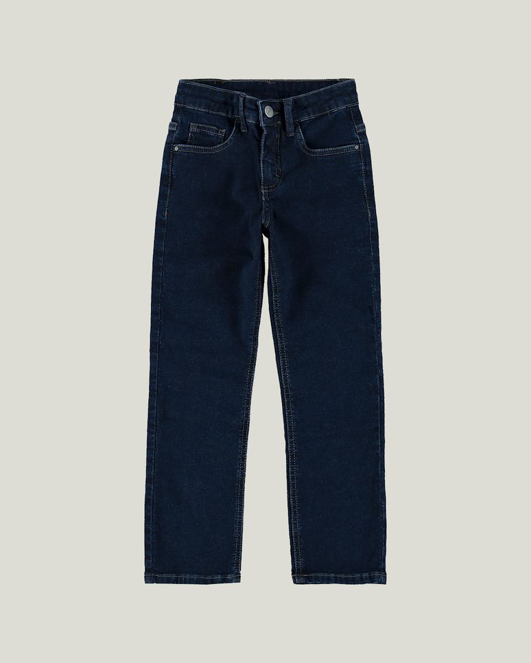 Calça Infantil Menino Slim Em Jeans Moletom Malwee Kids