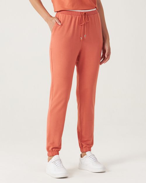 Calça Básica Feminina Jogger Em Moletinho De Viscose