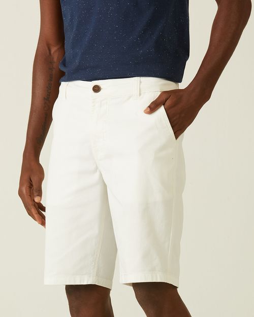 Bermuda Masculina Com Bolsos Em Sarja Com Elastano