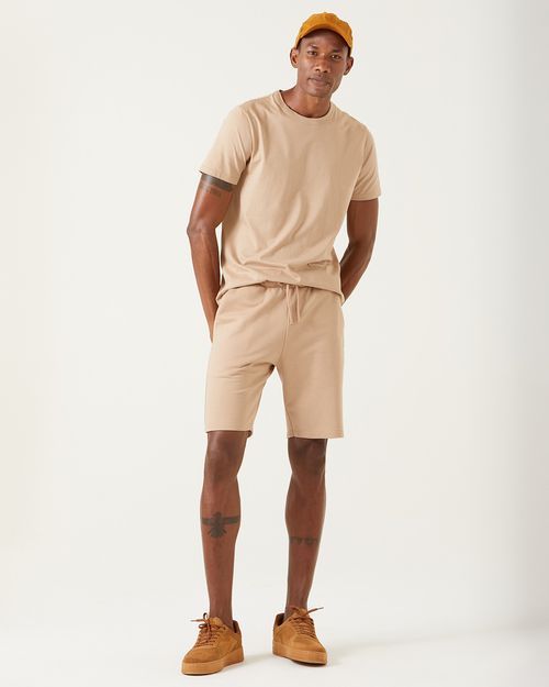 Bermuda Básica Masculina Cintura Média Em Moletom Sem Flanela