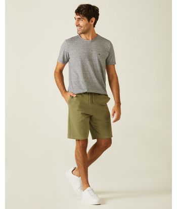 Bermuda Básica Masculina Cintura Média Em Moletom Sem Flanela