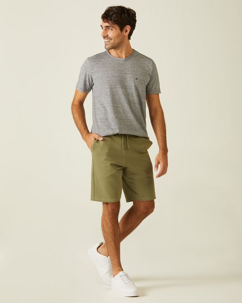Bermuda Básica Masculina Cintura Média Em Moletom Sem Flanela