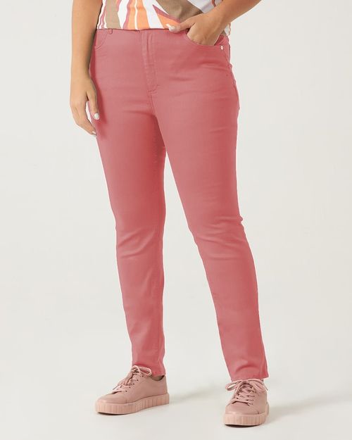 Calça Feminina Plus Size Skinny Em Flex Jeans