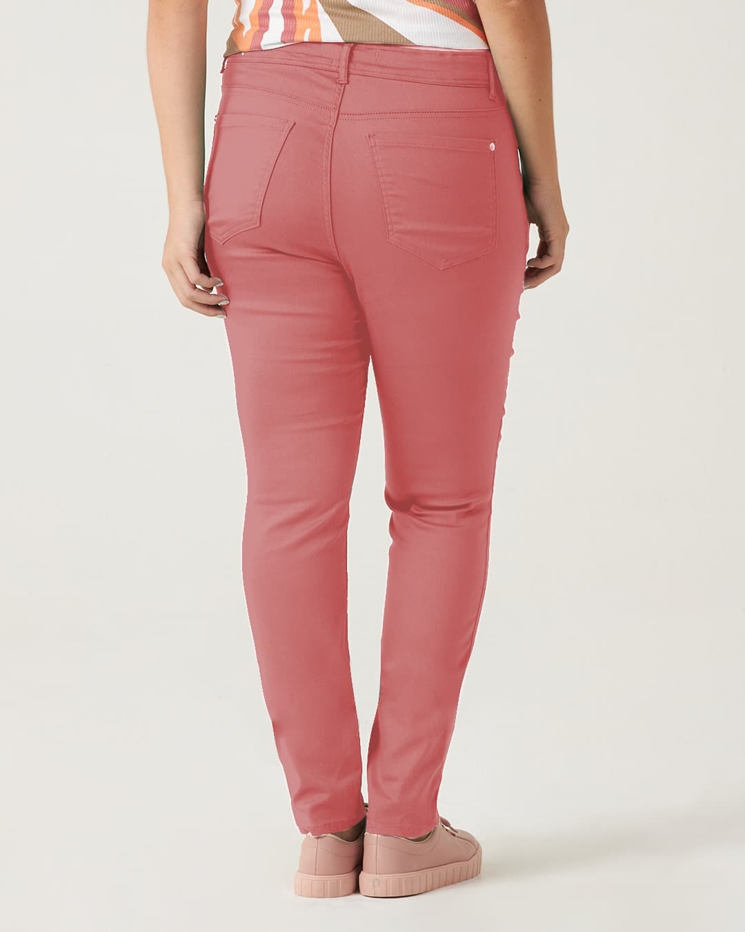 Calça Jeans Feminina Slim Rosa Pink Algodão Com Elastano 62 Plus Size