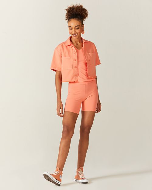 Shorts Básico Feminino Comfort Ajustado Em Algodão