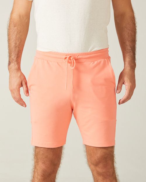 Bermuda Básica Masculina Slim Fit Bolso Faca Em Moletom Stretch