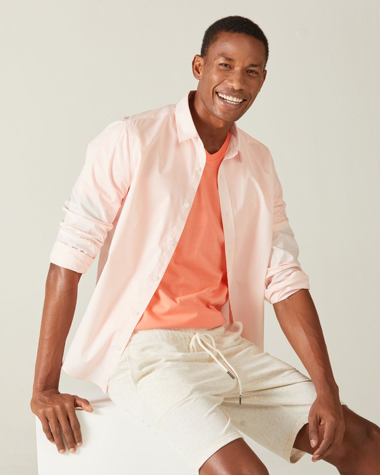 Camisa Básica Masculina Manga Longa Em Tricoline