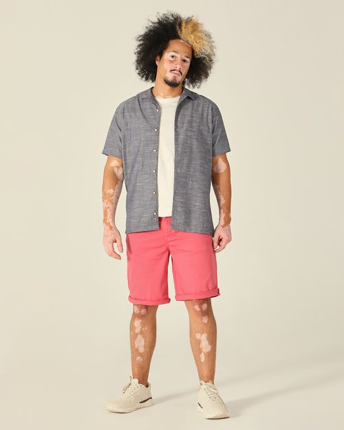 Bermuda Masculina Com Cadarço Em Sarja Com Elastano