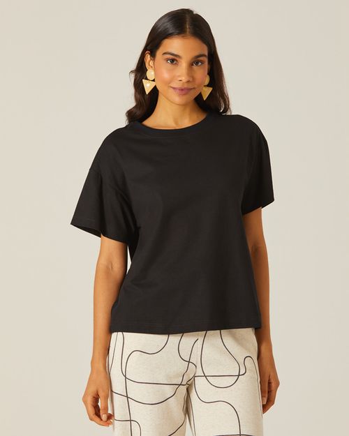 Blusa Básica Feminina Oversized Em Algodão