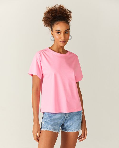 Blusa Básica Feminina Neon Oversized Em Algodão
