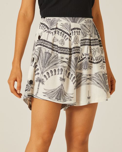 Shorts Feminino De Cintura Alta Em Viscolinho