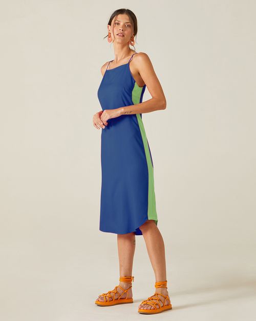 Vestido Feminino Recorte Lateral Em Viscose Sarjada
