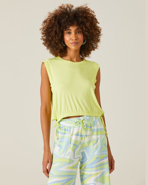 Blusa Feminina Com Amarração Lateral Em Viscose Stretch