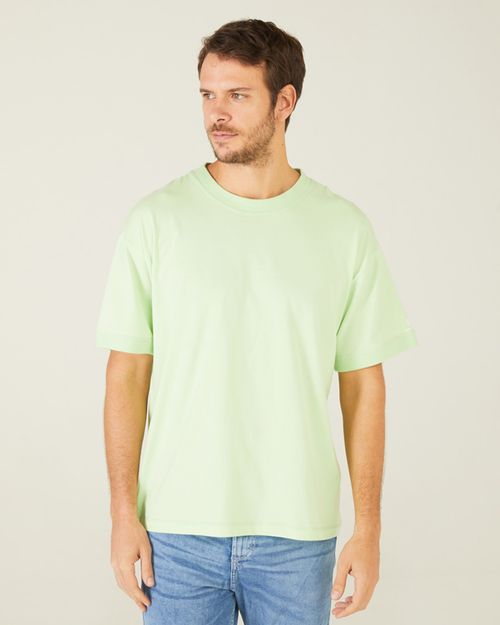 Camiseta Básica Masculina Box Fit Em Algodão