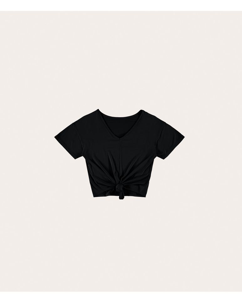 Blusa Menina Amarração Frontal Em Viscose Stretch
