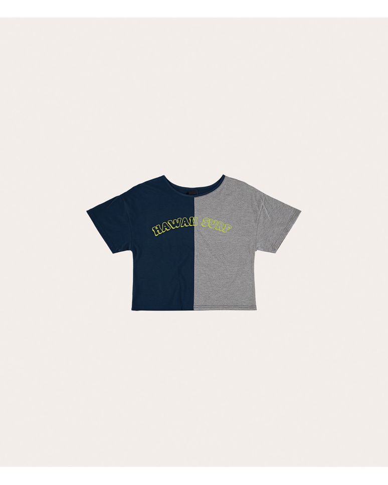 Blusa Menina Bicolor Hawaii Surf Em Meia Malha Malwee Kids