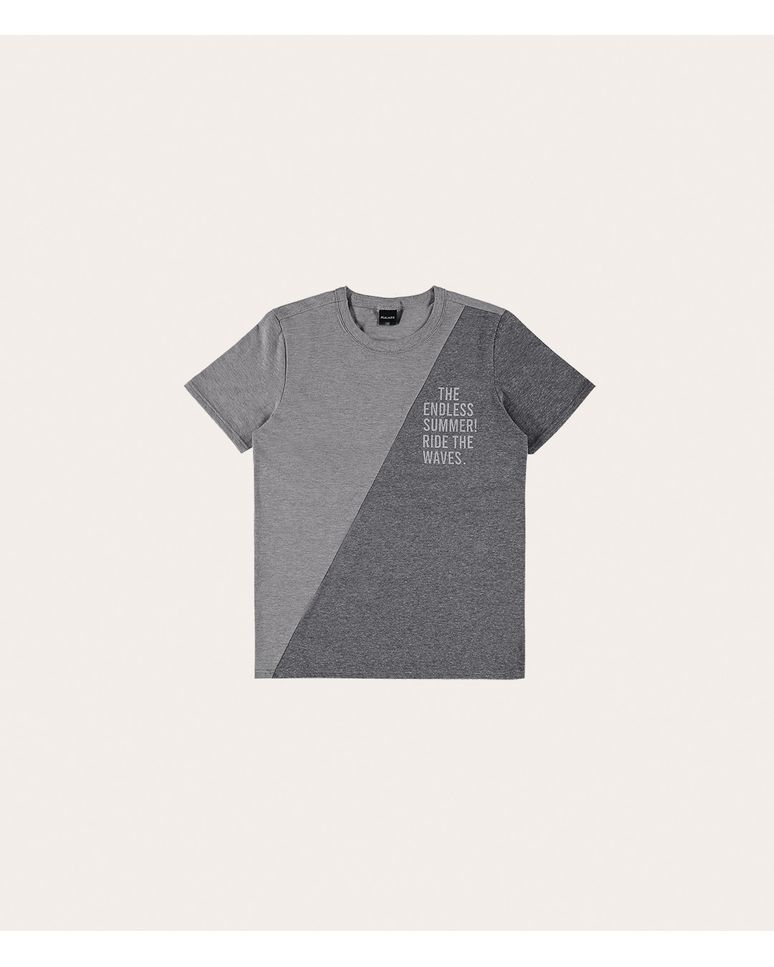 Camiseta Menino Bicolor Ride The Waves Meia Malha Malwee Kids