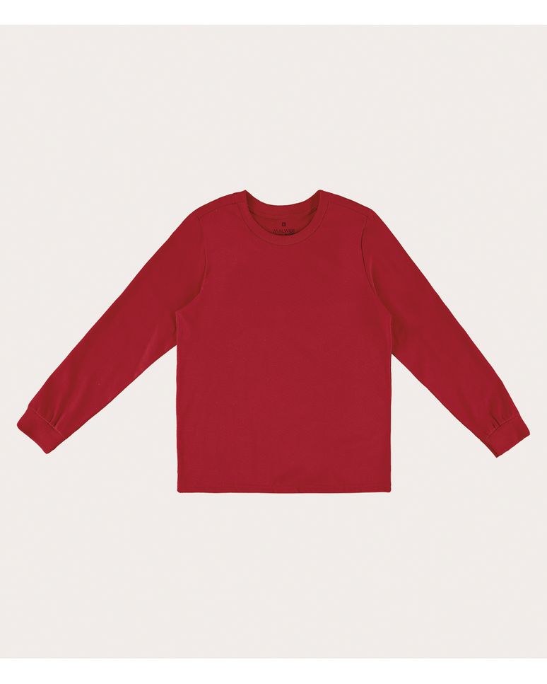 Camiseta Infantil Unissex Manga Longa Em Algodão Malwee Kids