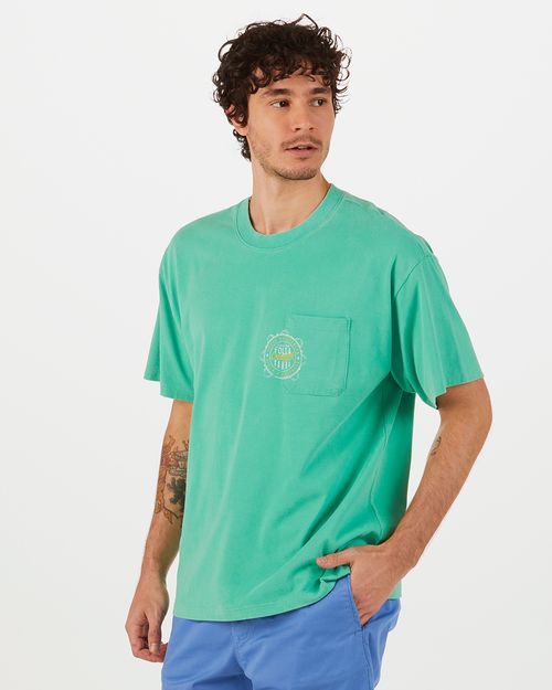 Camiseta Masculina Box Bolso Frontal Caia Na Folia Em Algodão