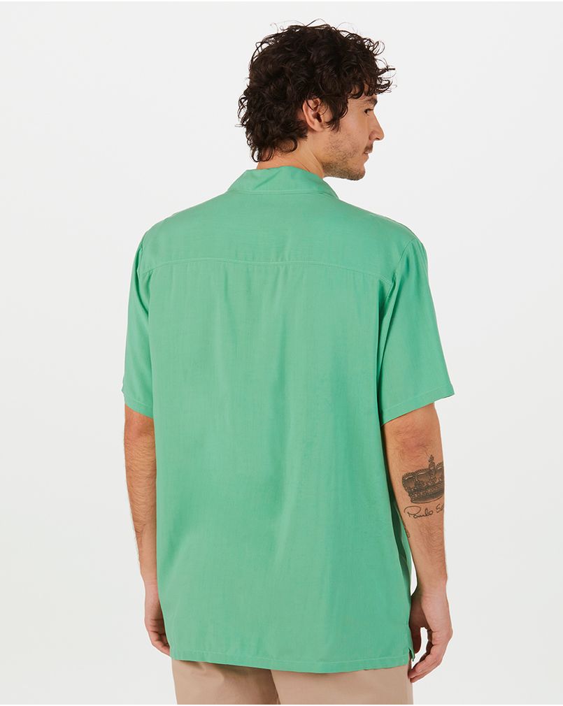 Camisa Masculina Oversized Em Viscose Verde Claro - XGG - Malwee