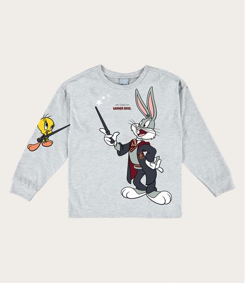 Camiseta Infantil Unissex Pernalonga Warner Bros® Em Algodão Malwee Kids