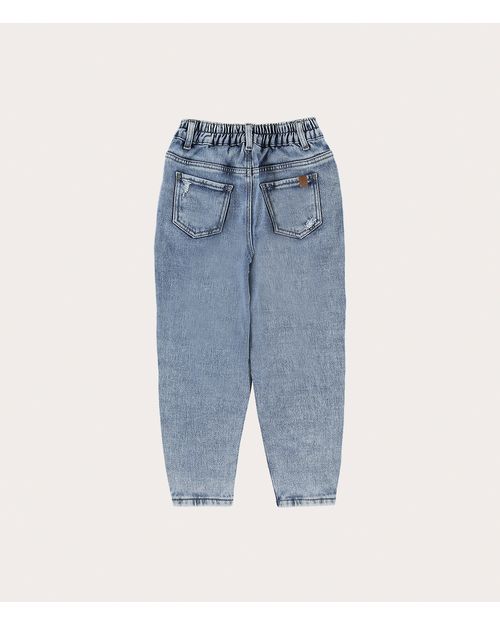 Calça Infantil Menina Slouchy Em Jeans Moletom Malwee Kids