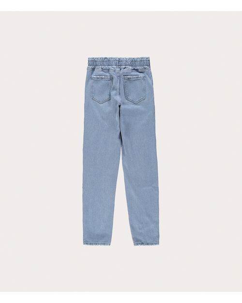 Calça Infantil Menina Paper Bag Em Jeans Moletom Malwee Kids