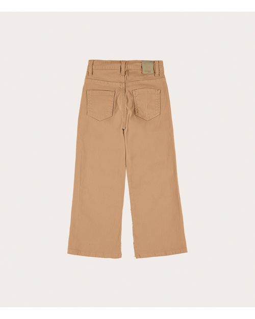 Calça Infantil Menina Wide Leg Com Fenda Em Sarja Malwee Kids
